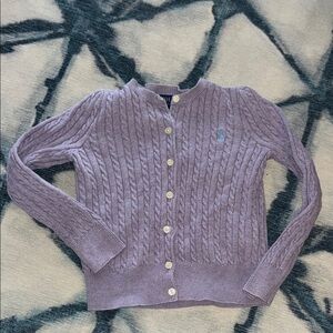 Polo Ralph Lauren Lavender Cable Knit Cardigan